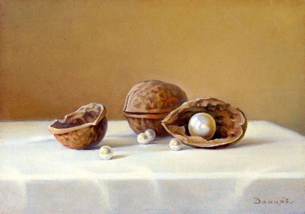 Pearl walnuts, 2012 oil, canvas, cardboard; 16 x 25 cm.
