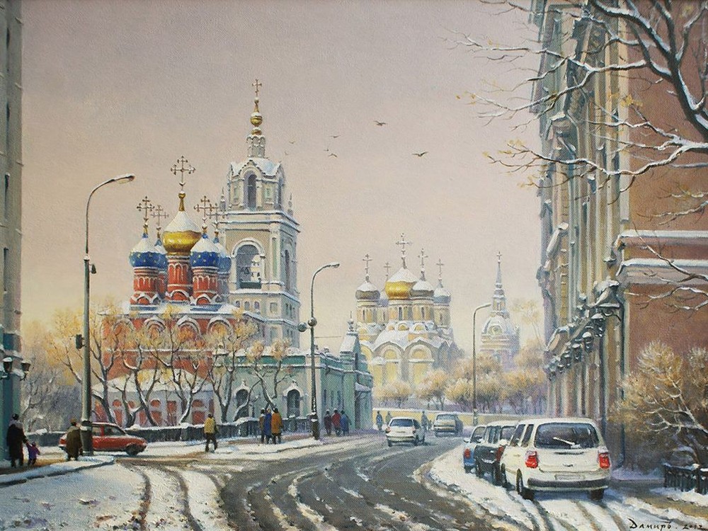 Московская улочка, 2013 г.  холст. масло;  40 х 50 см.
